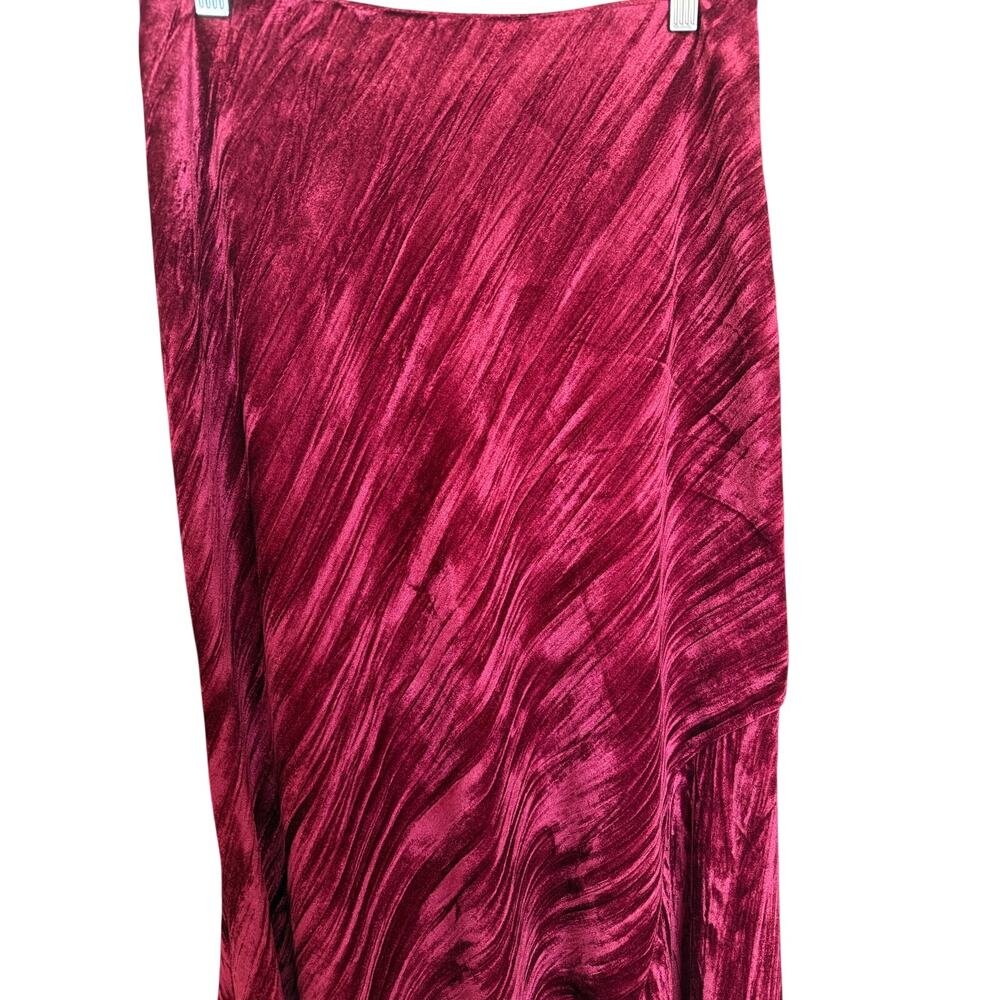 Free People Noa Velvet Slip Skirt Sz Small Fairytale Red Maxi Boho Romantic NWT - Picture 3 of 10
